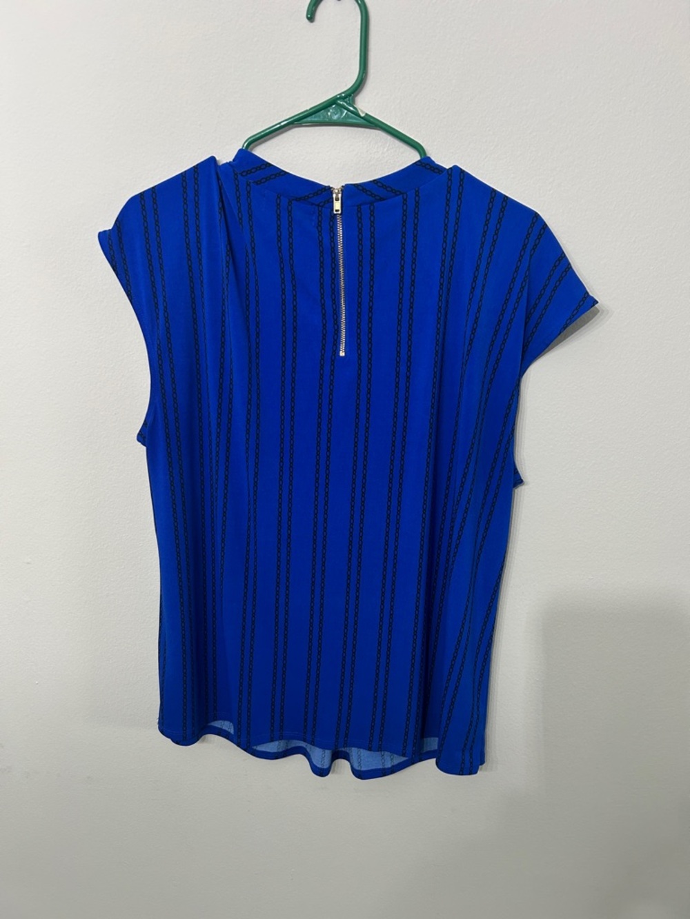 Women’s Liz Claiborne Career Blue Chain Print Blouse XL